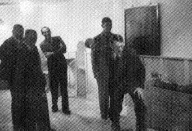 Adolf Hitler playing Kegel (German ninepin bowling) in the Berghof basement, where a play lane was installed